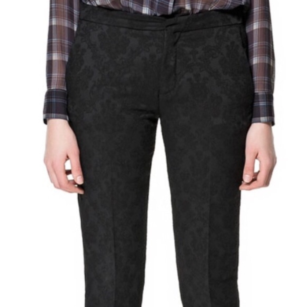 Zara Black brocade pants